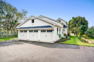 Remodeled home with three-car garage.